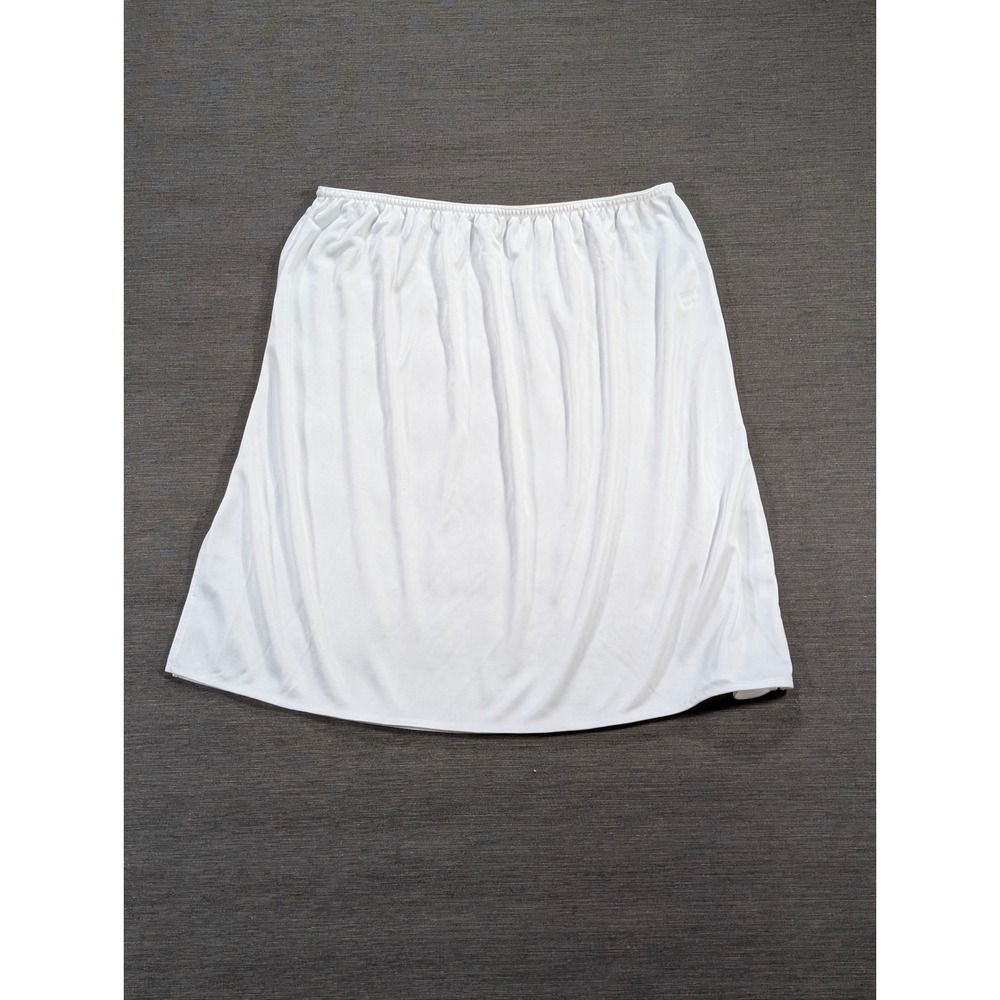 Vassarette Vintage White Polyester Satin Half Slip Skirt 16" Small